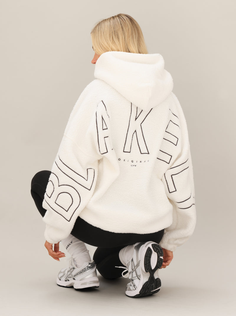Borg Isabel Oversized Hoodie - Cremefarben