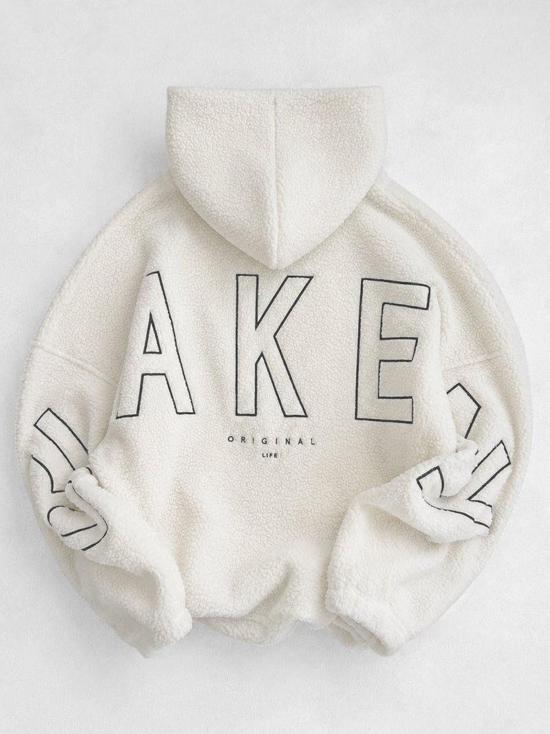 Borg Isabel Oversized Hoodie - Cremefarben