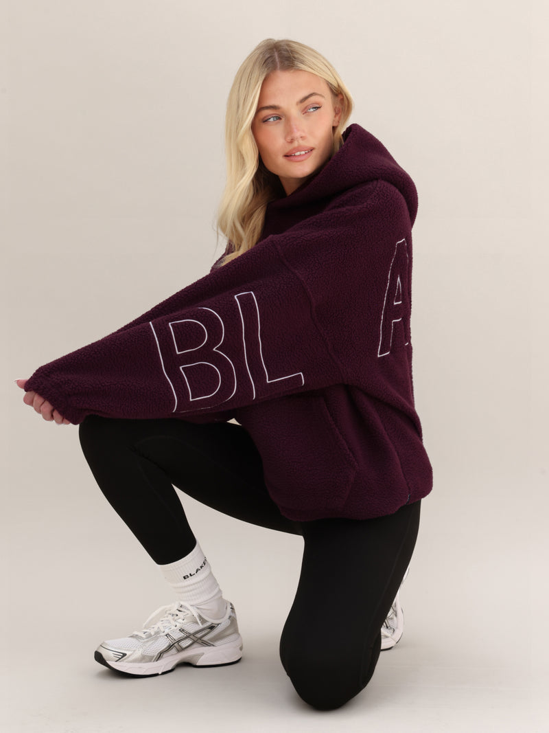 Borg Isabel Oversized Hoodie - Dunkle Kirsche