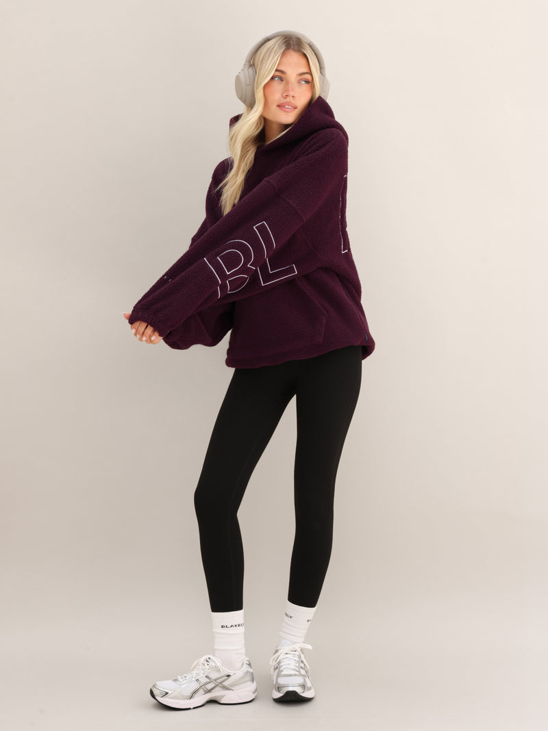 Borg Isabel Oversized Hoodie - Dunkle Kirsche