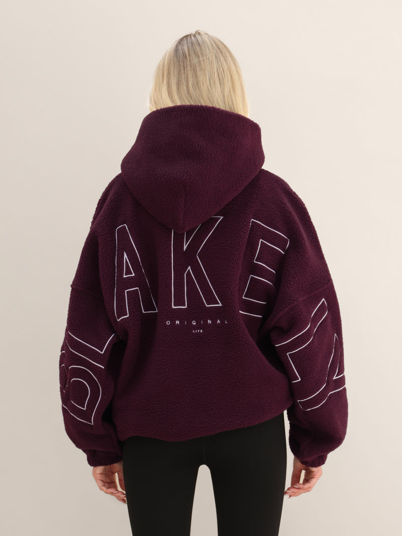 Borg Isabel Oversized Hoodie - Dunkle Kirsche