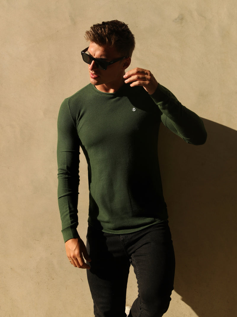 Mason Knit Jumper - Forest Green