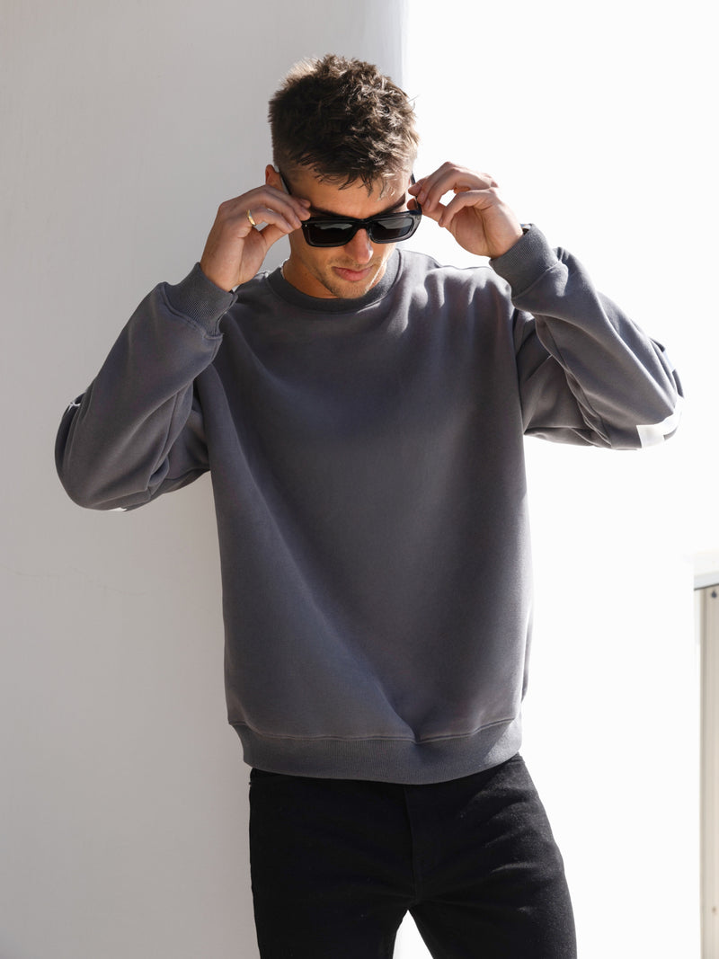 Idris Oversized Jumper - Charbon de bois