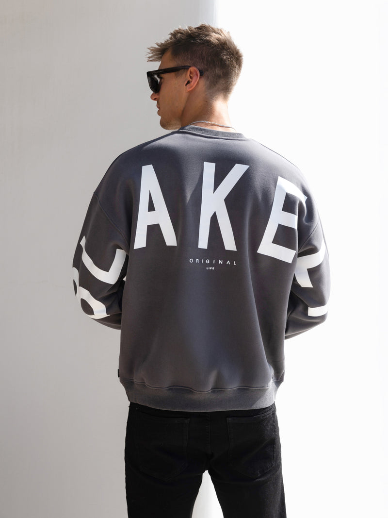 Idris Oversized Jumper - Charbon de bois