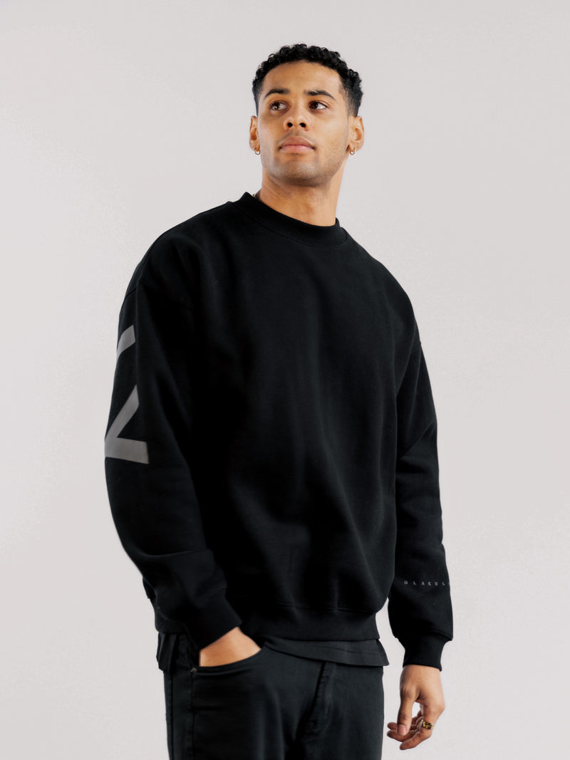 Tonal Idris Oversized Jumper - Black