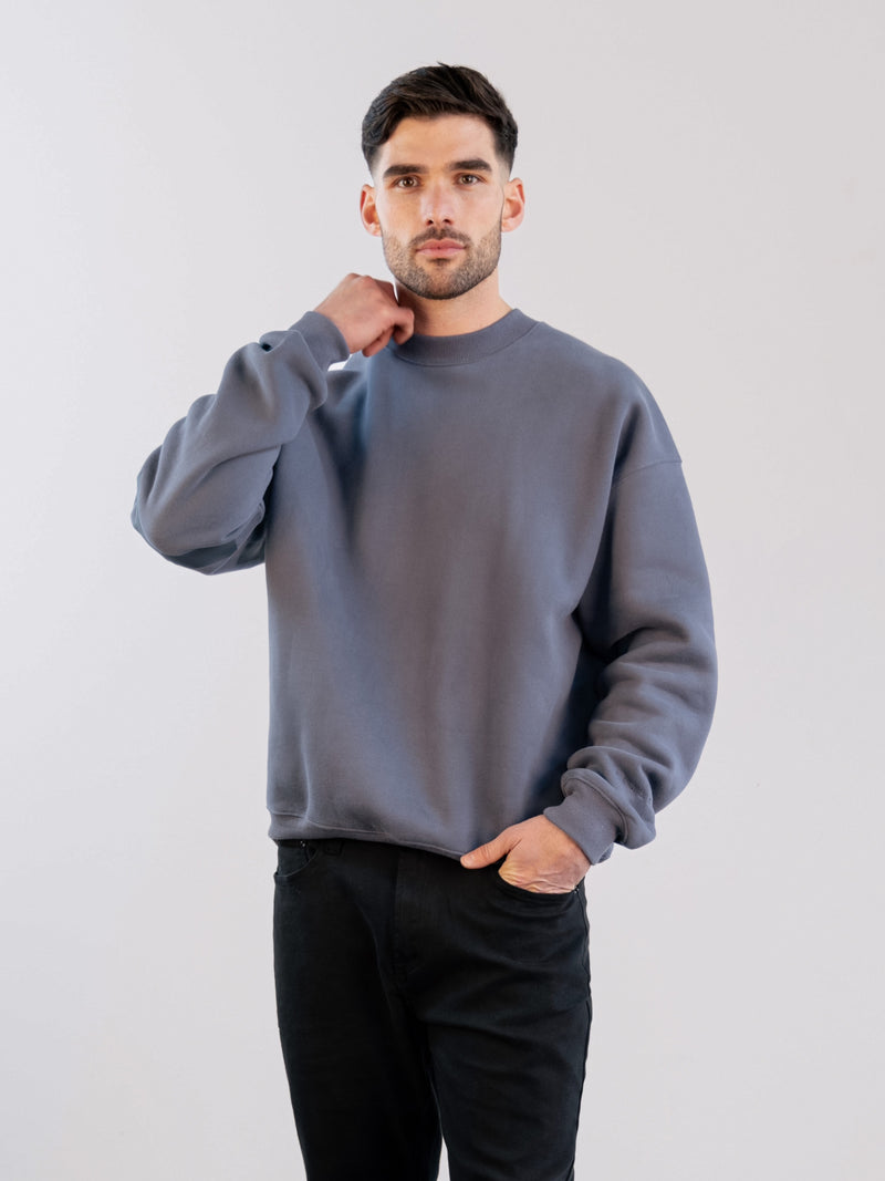 Tonal Idris Oversized Jumper - Blue