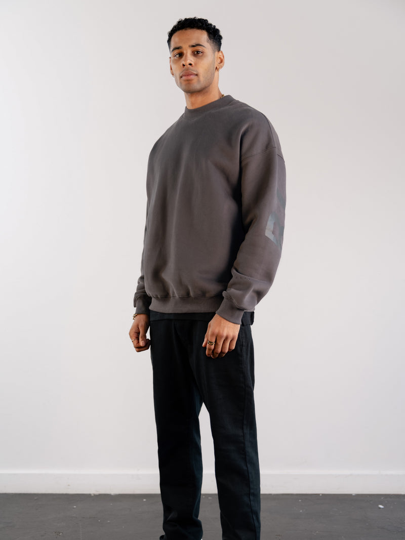 Tonal Idris Oversized Jumper - Charcoal