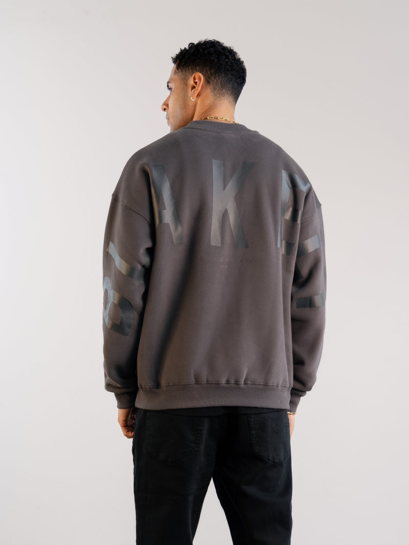 Tonal Idris Oversized Jumper - Charcoal