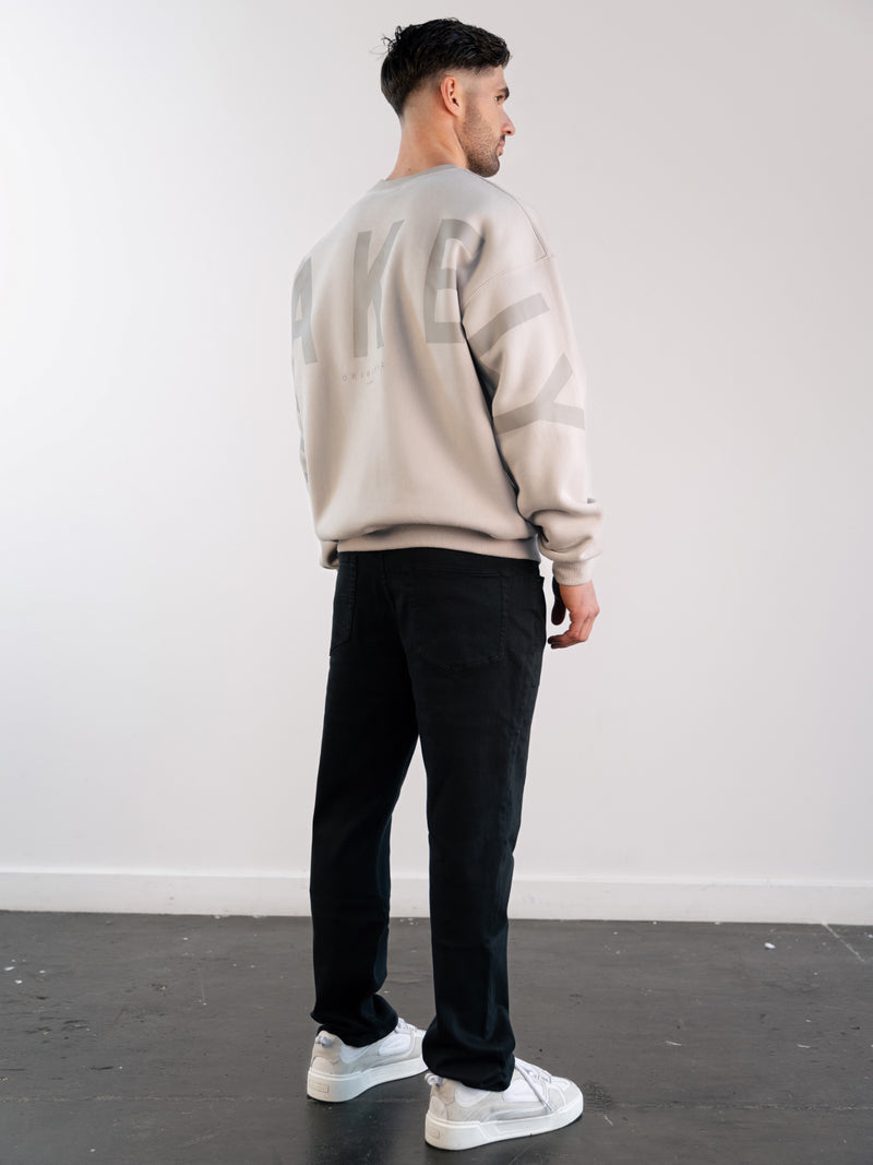 Tonal Idris Oversized Jumper - Stone