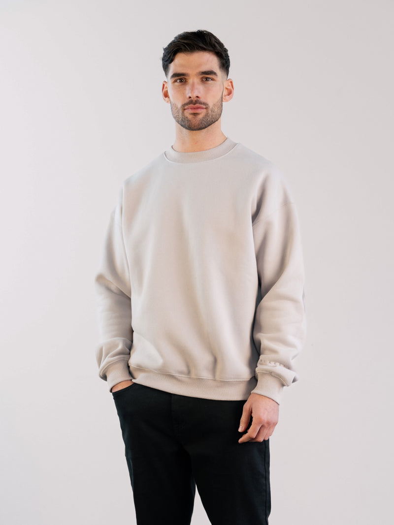 Tonal Idris Oversized Jumper - Stone