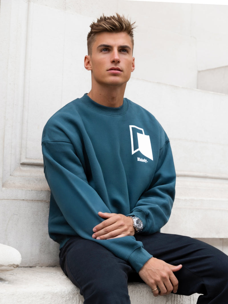 Revolve Relaxed Jumper - Blaugrünes Grün