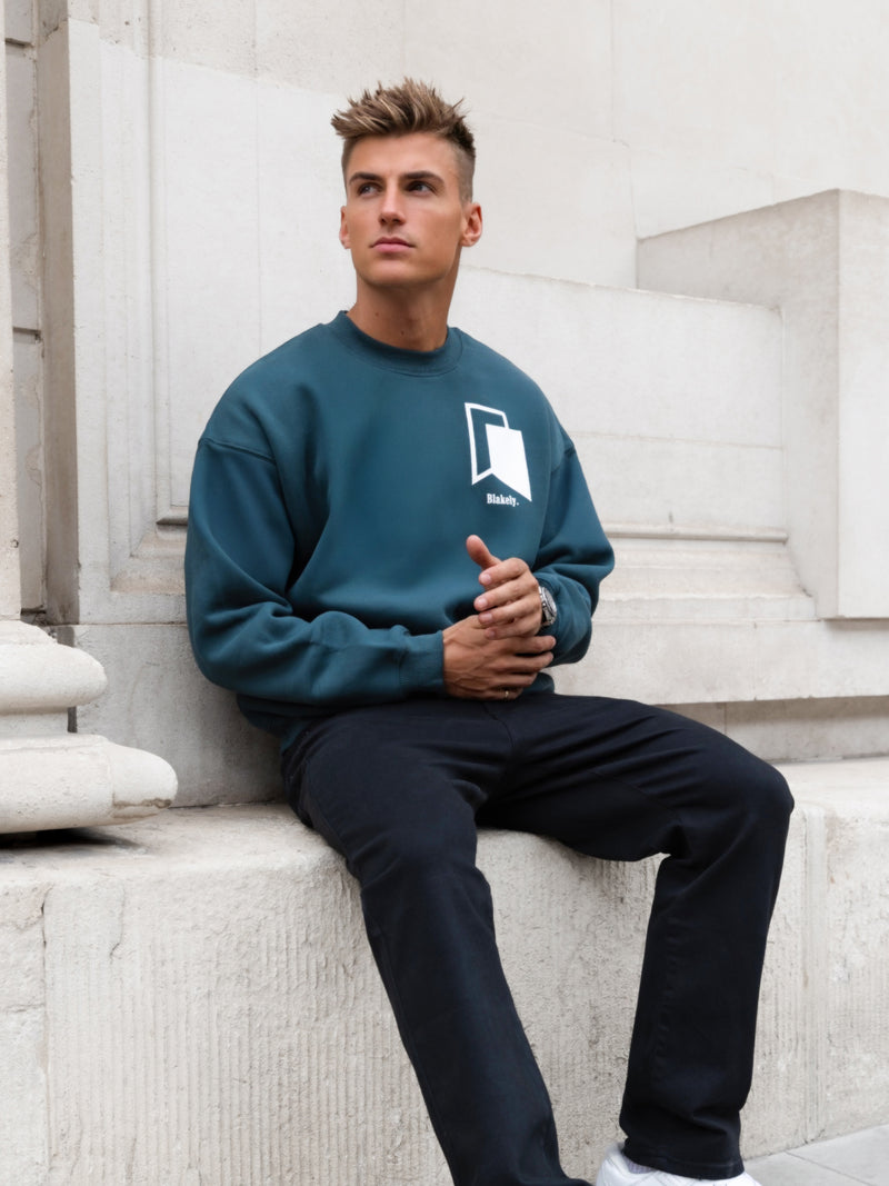 Revolve Relaxed Jumper - Blaugrünes Grün