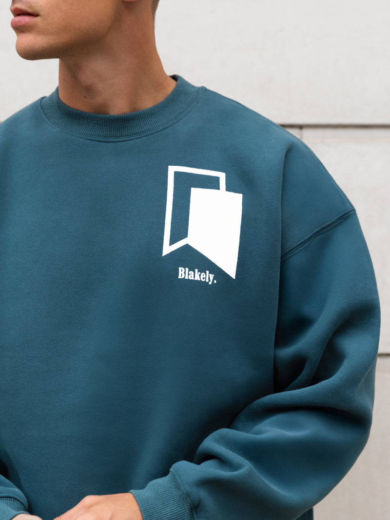 Revolve Relaxed Jumper - Blaugrünes Grün