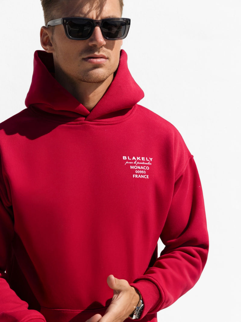 Monaco Relaxed Hoodie - Red