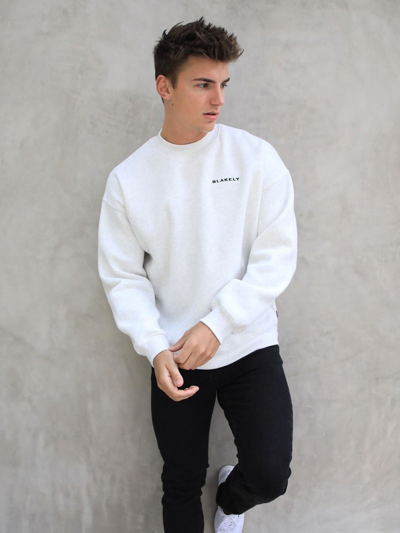 Series Relaxed Jumper - Marl White