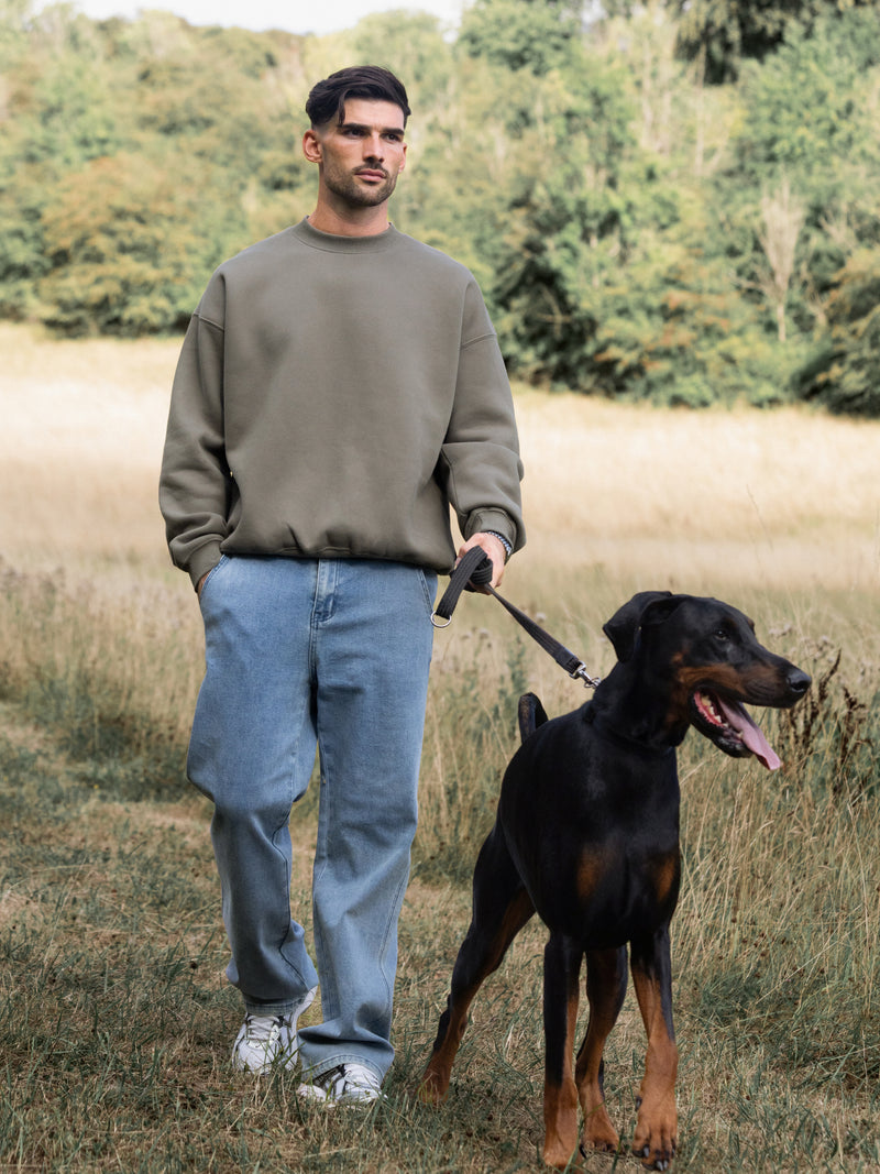 Blakely Basic Relaxed Jumper - Safari Green