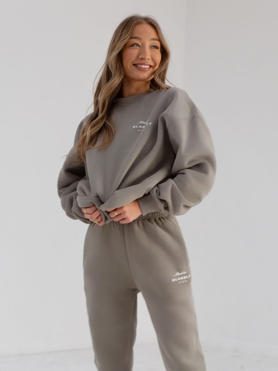 Italia Oversized Jumper - Stone Grey