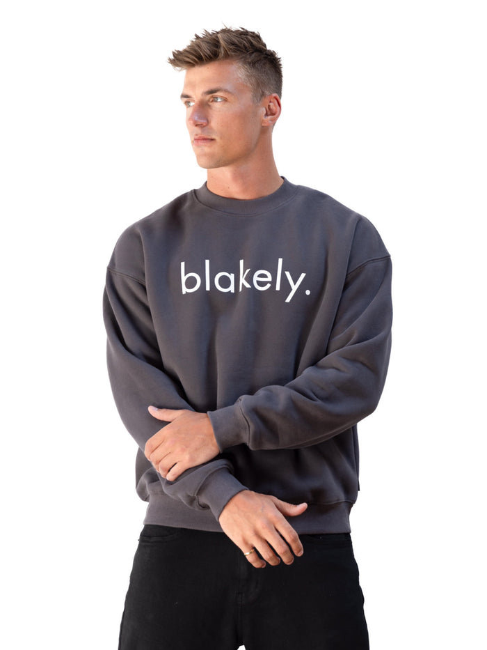 Logo Relaxed Jumper - Charcoal