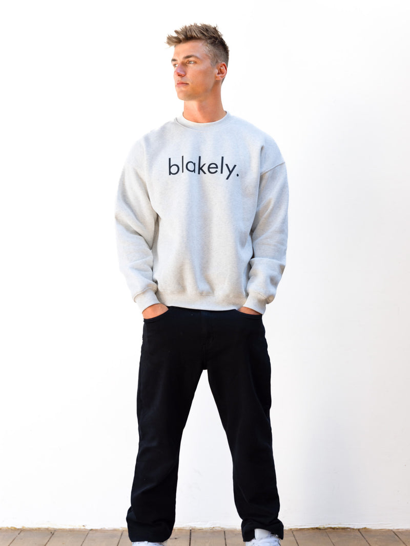 Logo Relaxed Jumper - Marl White
