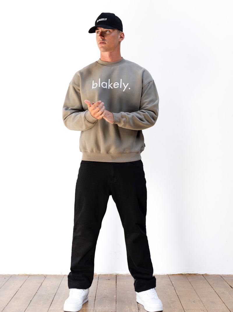 Logo Relaxed Jumper - Washed Khaki