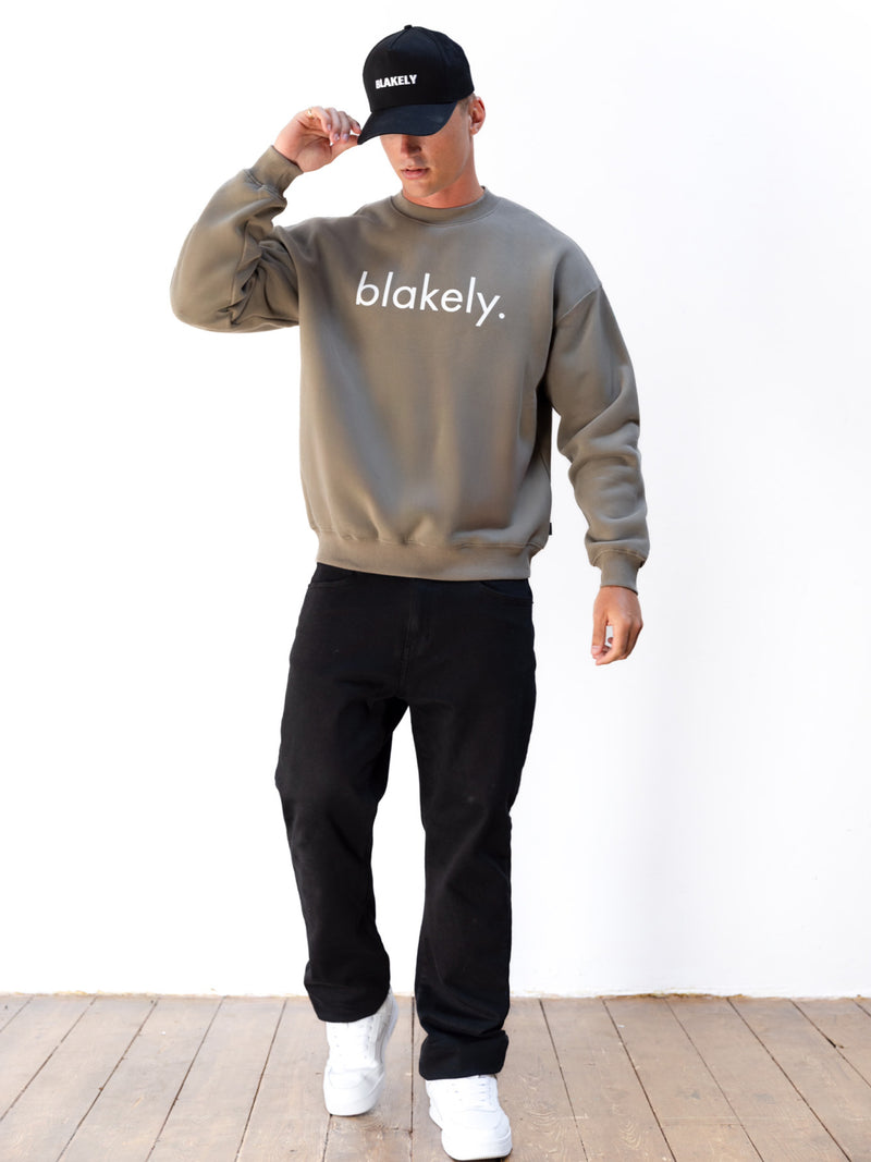 Logo Relaxed Jumper - Washed Khaki
