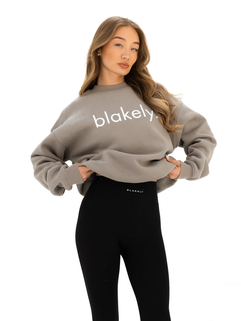Logo Oversized Jumper - Washed Khaki