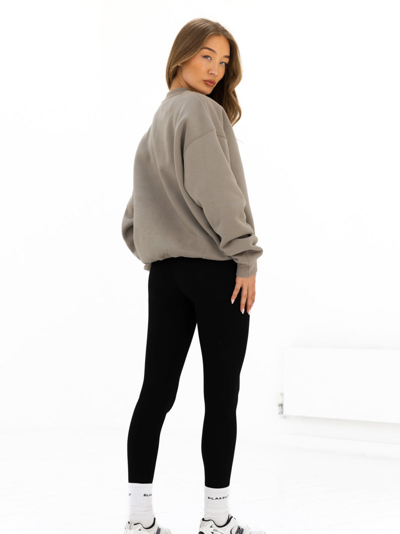 Logo Oversized Jumper - Washed Khaki