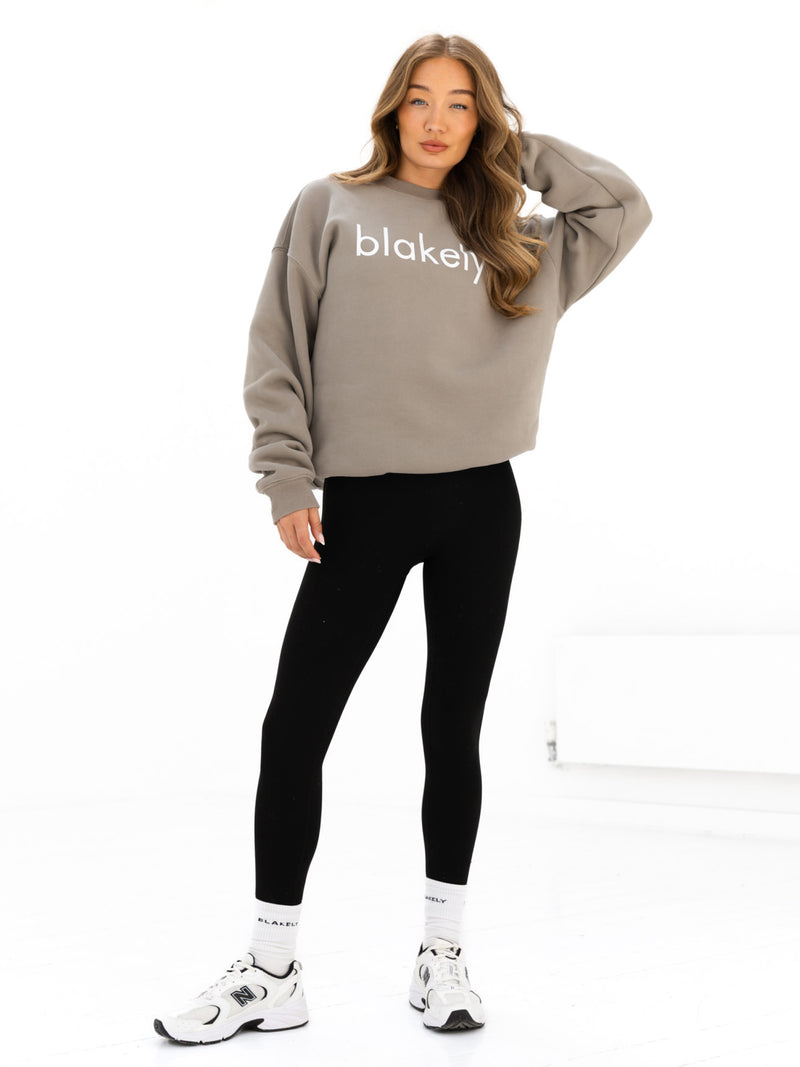 Logo Oversized Jumper - Washed Khaki