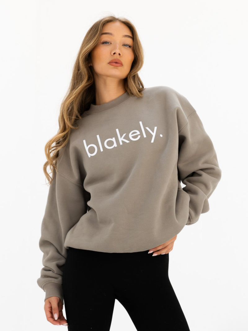 Logo Oversized Jumper - Washed Khaki