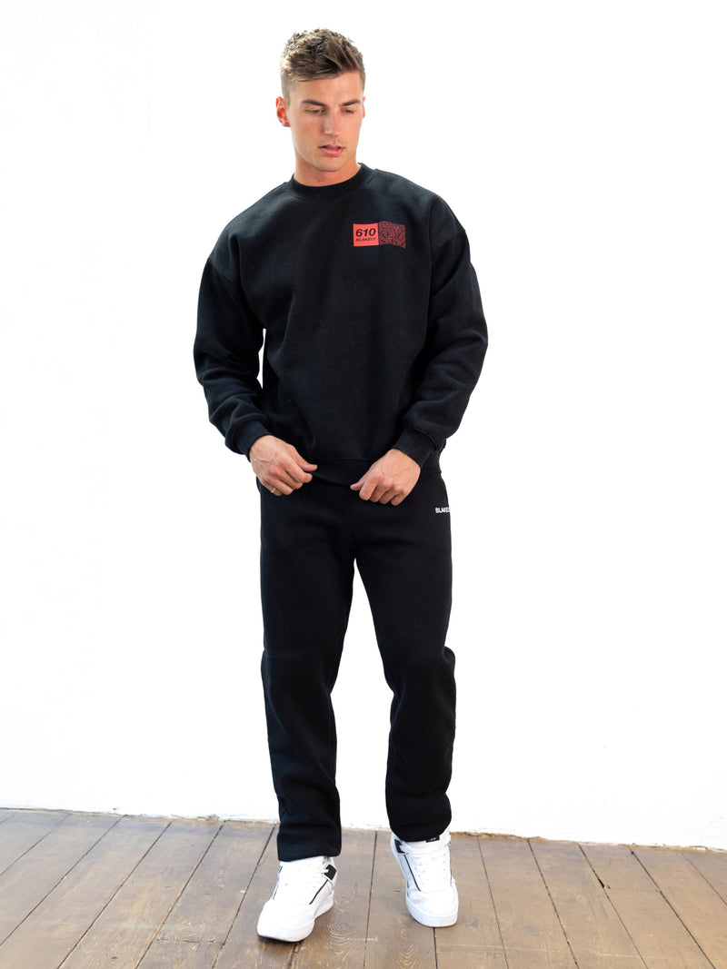 Tribeca 610 Relaxed Jumper - Black & Red