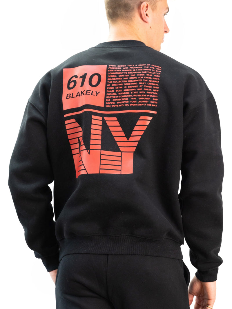 Tribeca 610 Relaxed Jumper - Black & Red