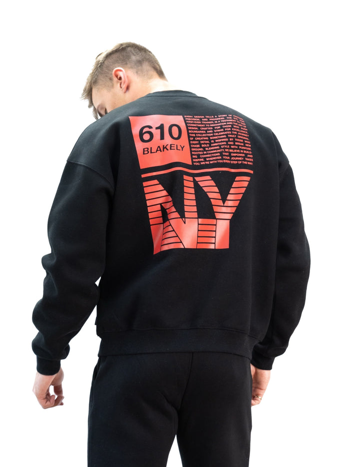 Tribeca 610 Relaxed Jumper - Black & Red