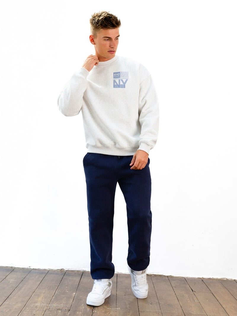 Brooklyn 610 Relaxed Jumper - Marl White