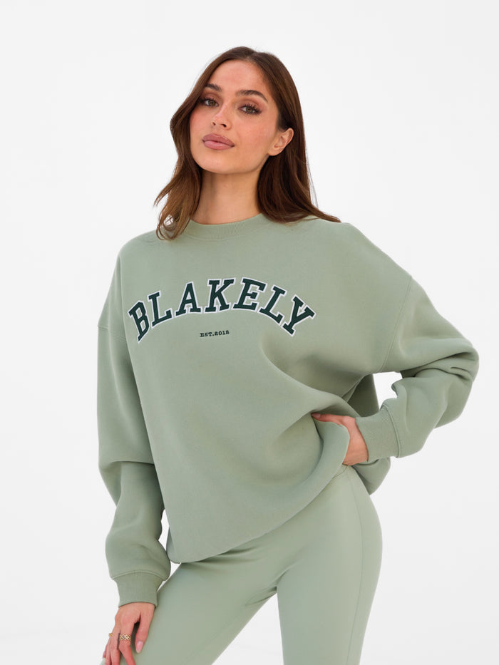 Varsity Oversized Jumper - Lichtgroen