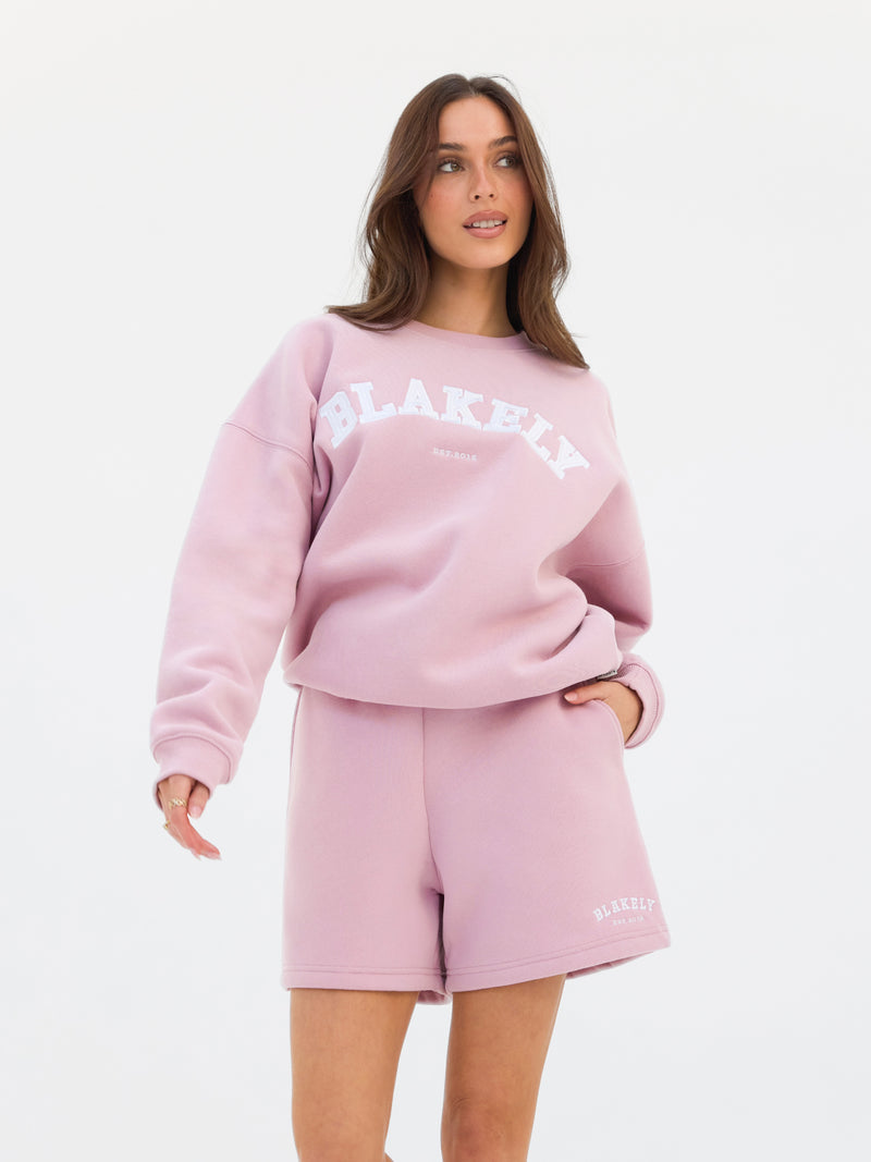 Varsity Oversized Jumper - Vintage roze