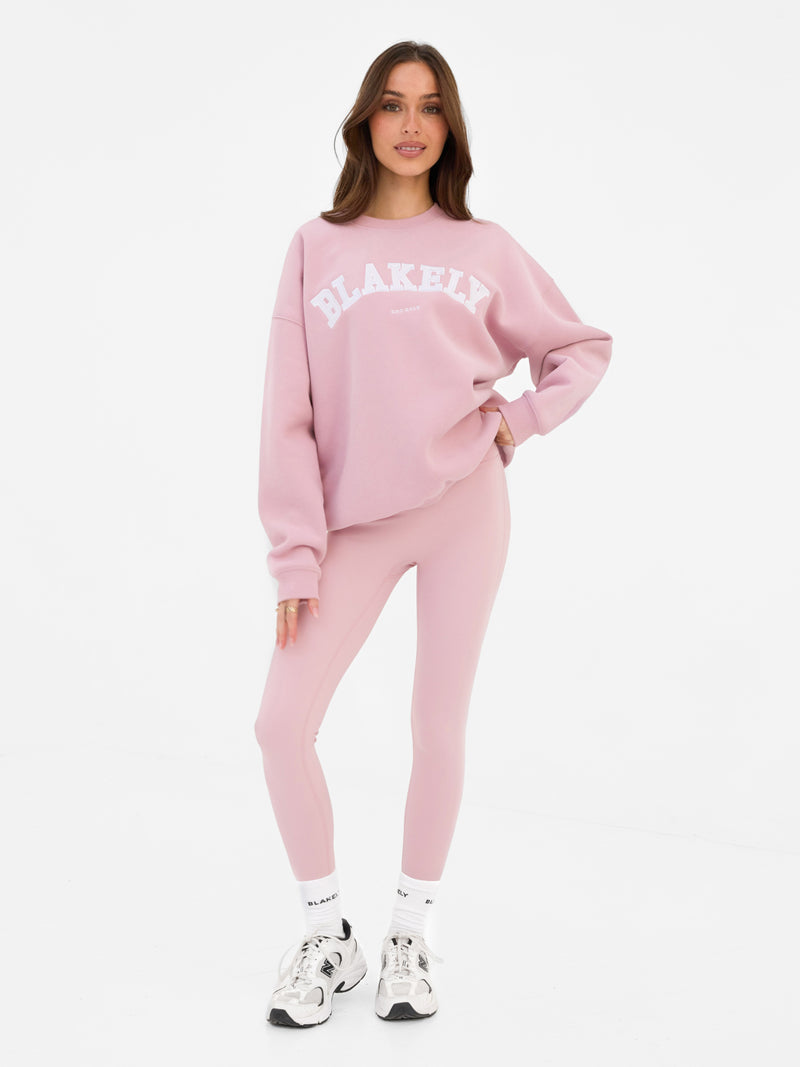 Varsity Oversized Jumper - Vintage roze