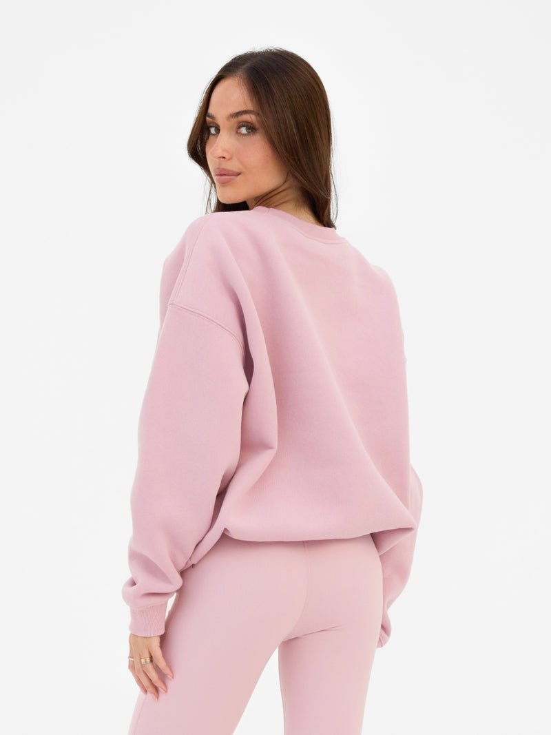 Varsity Oversized Jumper - Vintage roze