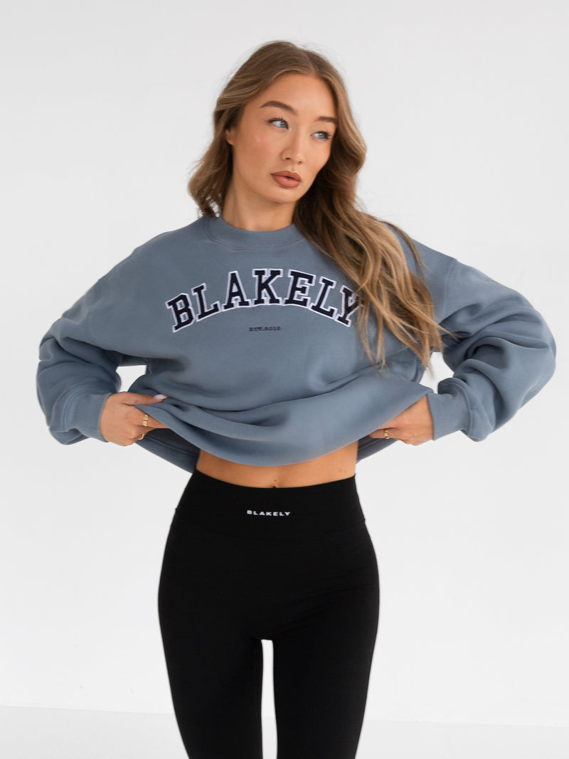 Varsity Oversized Jumper - Blue