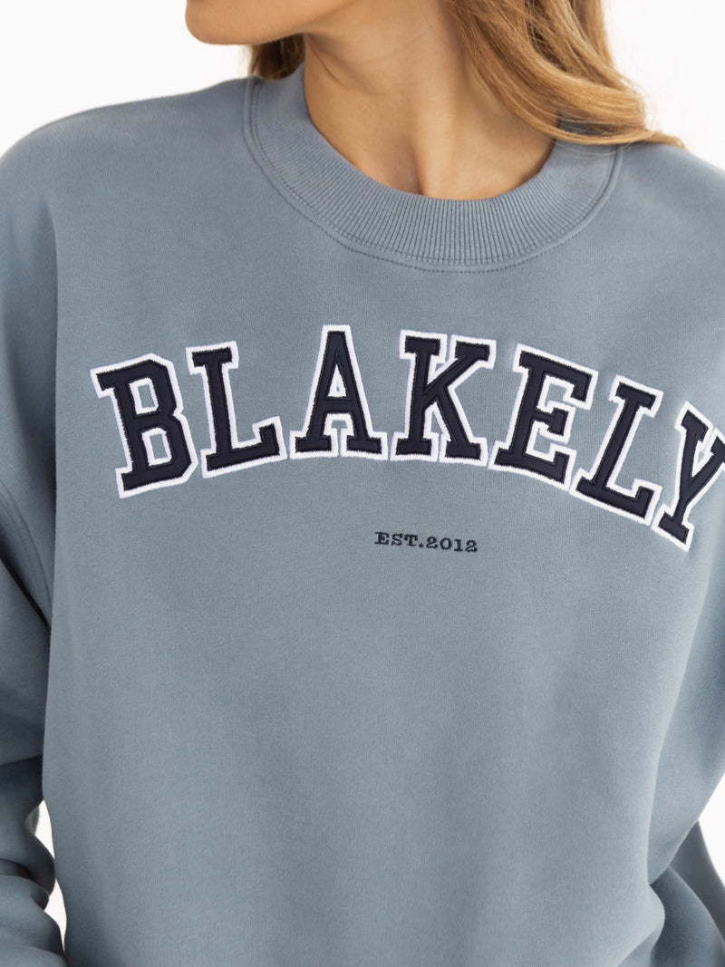 Varsity Oversized Jumper - Blue