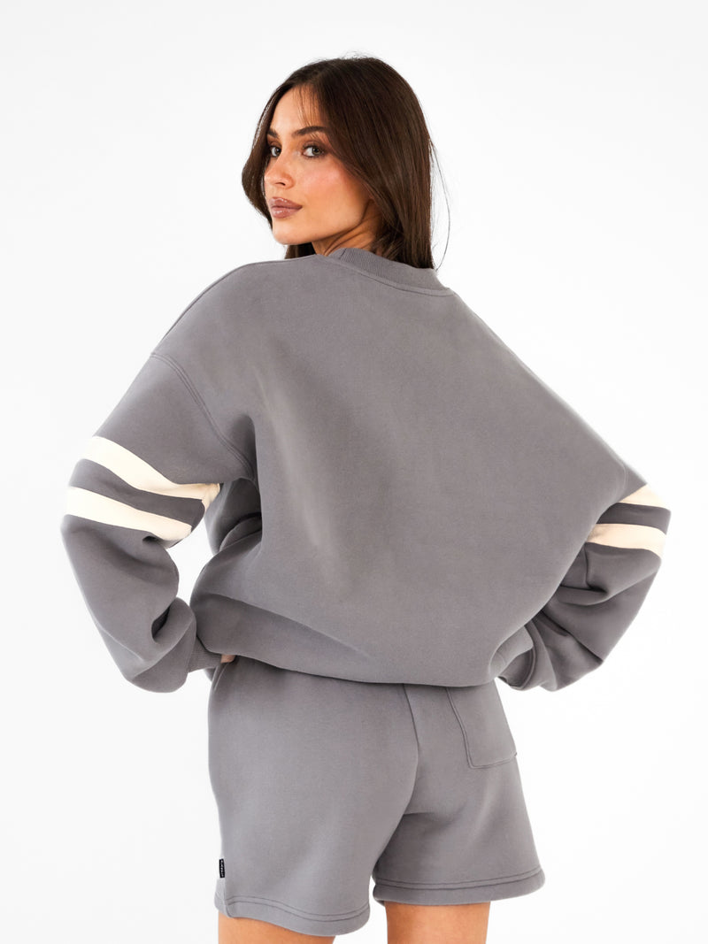 Briston Oversized Jumper - Rokerig grijs