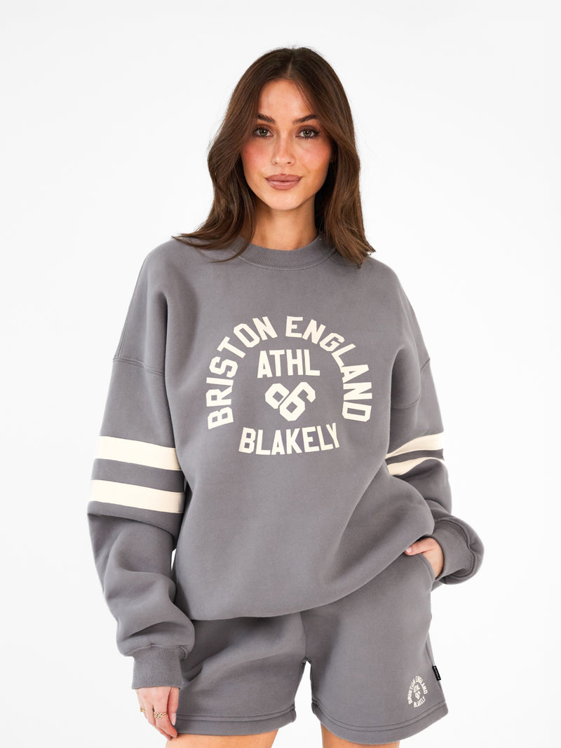 Briston Oversized Jumper - Rokerig grijs