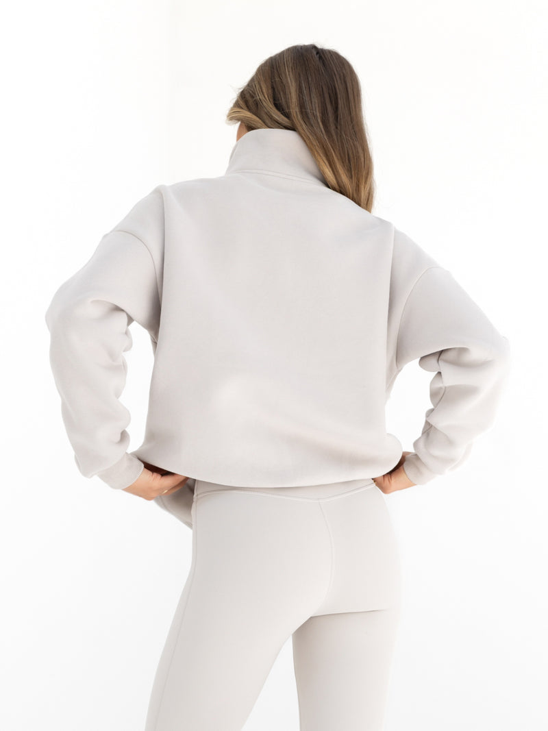 Active Studios 1/4 Zip Jumper - Elfenbein