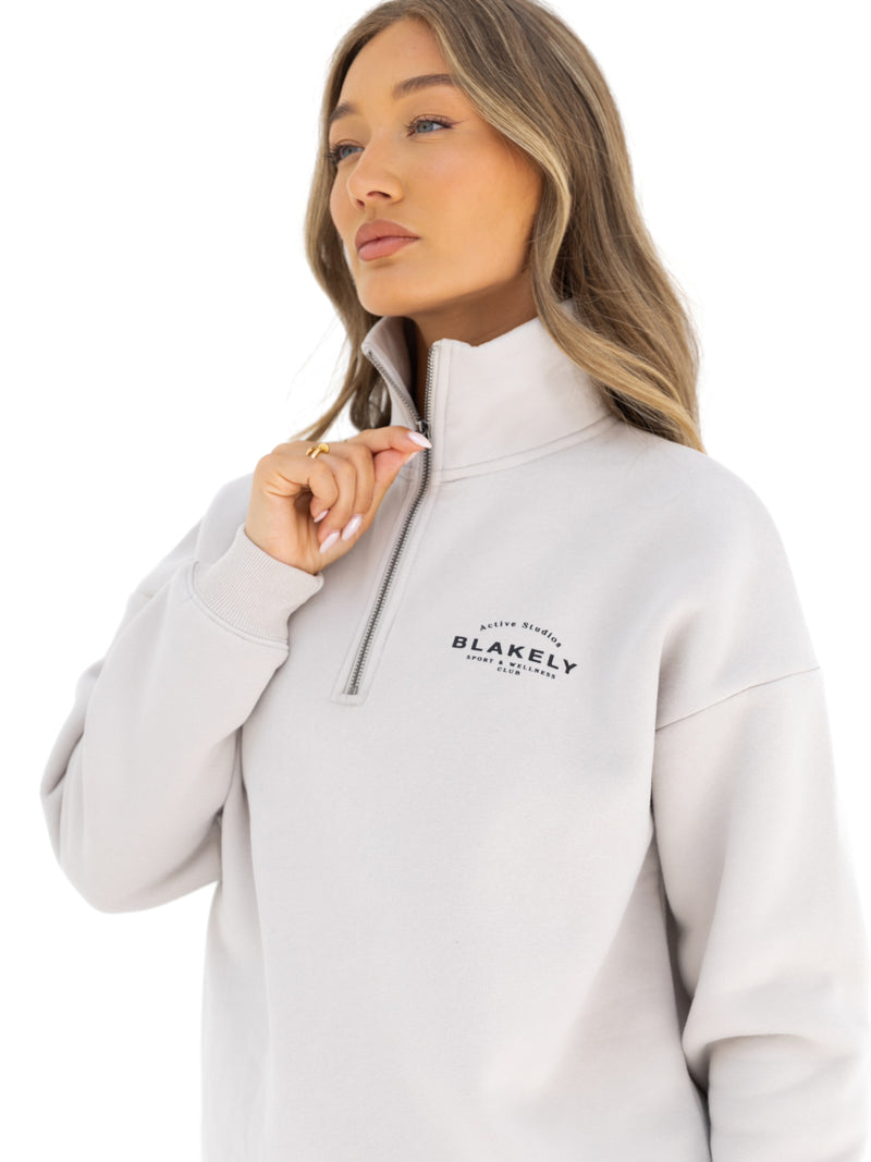 Active Studios 1/4 Zip Jumper - Elfenbein