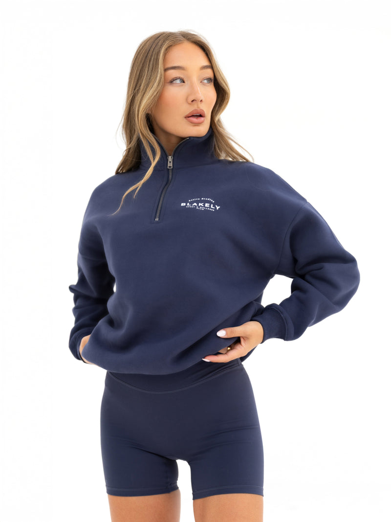 Active Studios 1/4 Zip Jumper - Echtes Marineblau