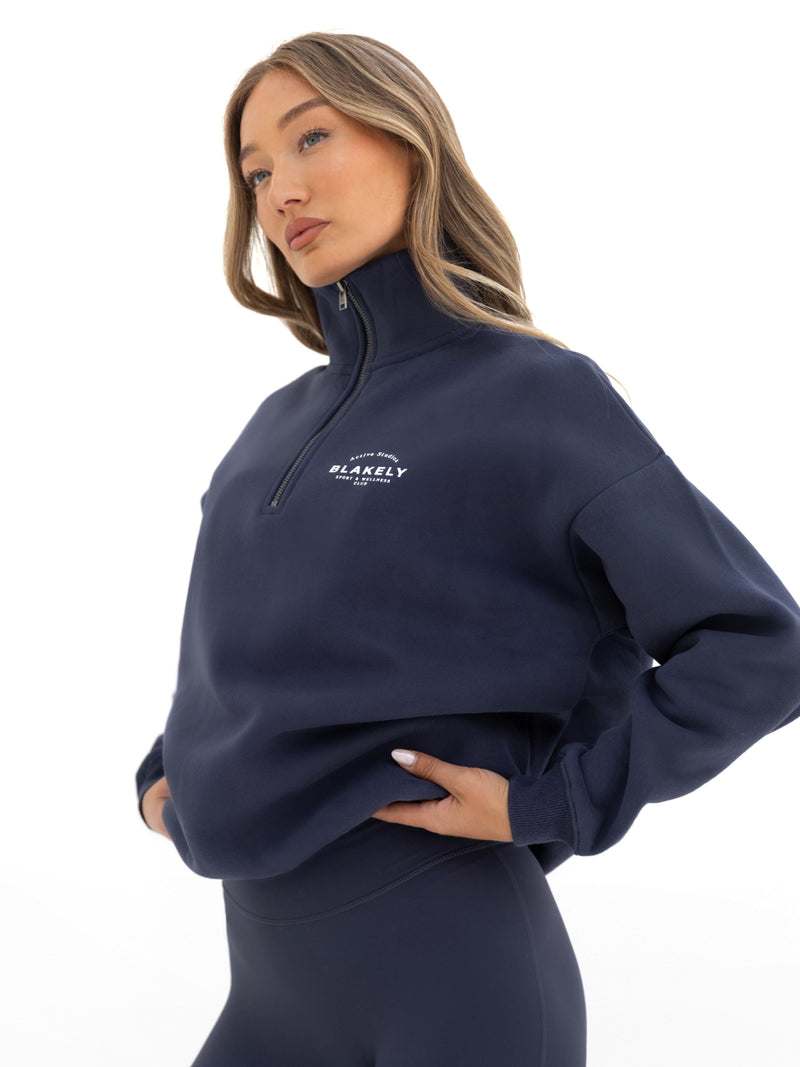 Active Studios 1/4 Zip Jumper - Echtes Marineblau