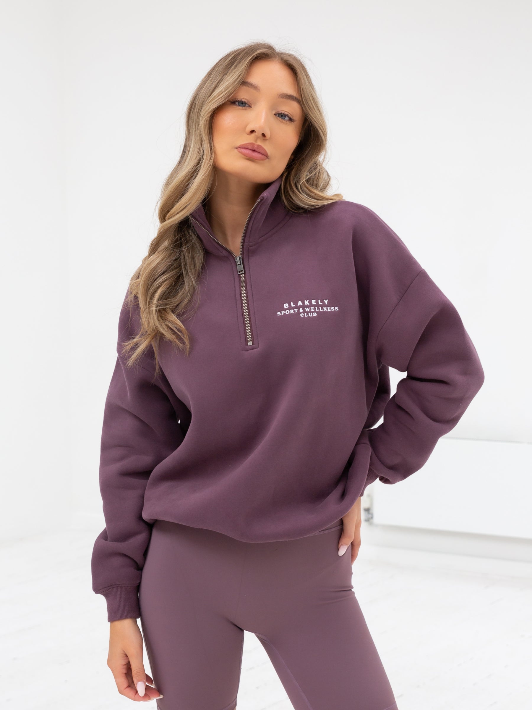 Buy Blakely Womens Light Plum Ultimate 1/4 Zip Jumper | Free standard ...