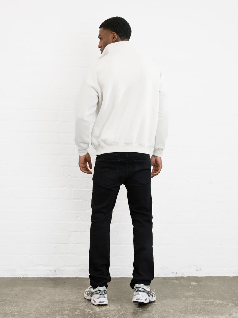 Outline Varsity 1/4 Zip Up Jumper - Kreide