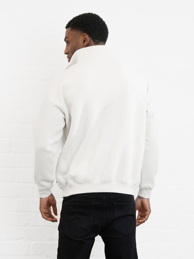 Outline Varsity 1/4 Zip Up Jumper - Kreide