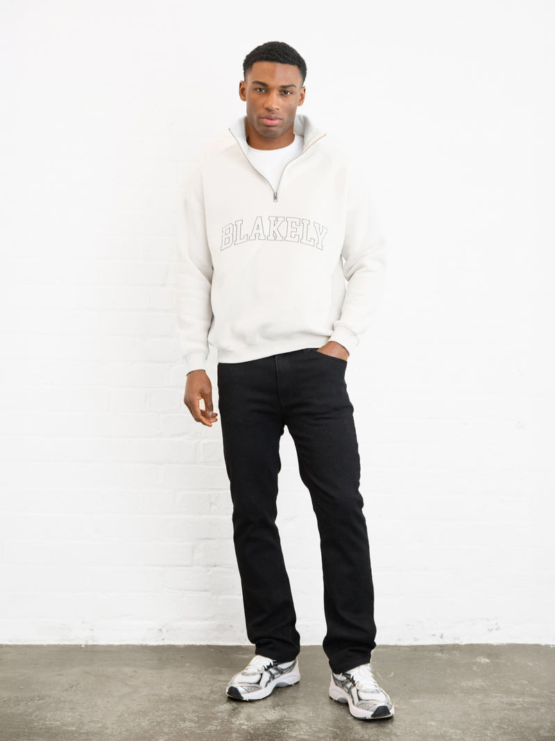 Outline Varsity 1/4 Zip Up Jumper - Kreide