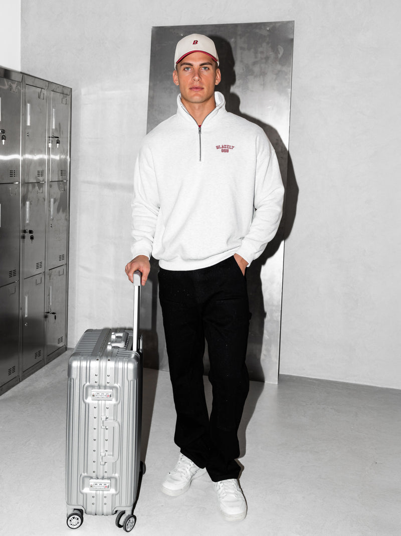 Miles Relaxed 1/4 Zip Jumper - Mergelweiß